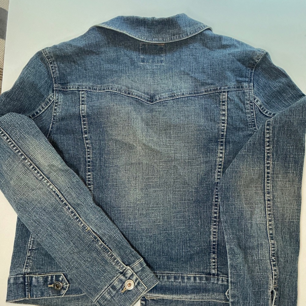 Guess Jeans Womens Blue Denim Trucker Jacket XL Stretch - Picture 13 of 16